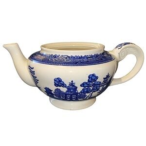 Vintage Blue and White China Tea Pot